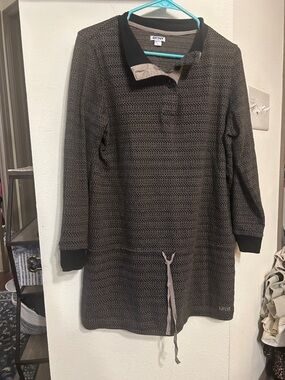 DKNY Brown and Black Knit Mini Dress